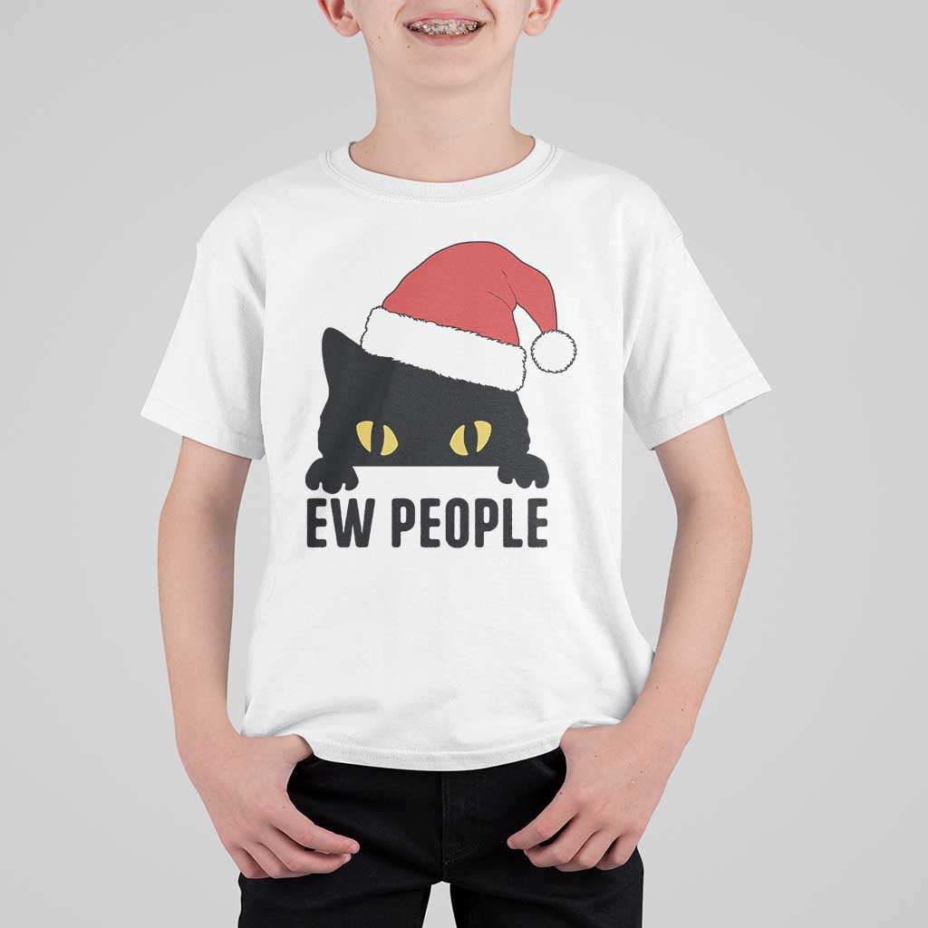 Funny Cat Christmas T Shirt For Kid Ew People Anti Social Grumpy Cat Xmas - Wonder Print Shop