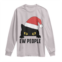 Funny Cat Christmas Long Sleeve Shirt Ew People Anti Social Grumpy Cat Xmas - Wonder Print Shop