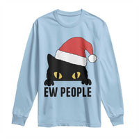 Funny Cat Christmas Long Sleeve Shirt Ew People Anti Social Grumpy Cat Xmas - Wonder Print Shop