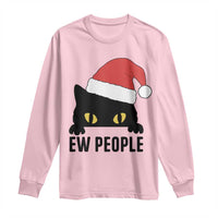 Funny Cat Christmas Long Sleeve Shirt Ew People Anti Social Grumpy Cat Xmas - Wonder Print Shop