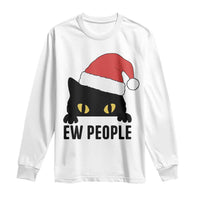 Funny Cat Christmas Long Sleeve Shirt Ew People Anti Social Grumpy Cat Xmas - Wonder Print Shop