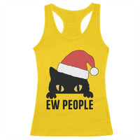 Funny Cat Christmas Racerback Tank Top Ew People Anti Social Grumpy Cat Xmas - Wonder Print Shop
