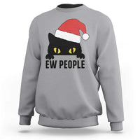 Funny Cat Christmas Sweatshirt Ew People Anti Social Grumpy Cat Xmas - Wonder Print Shop