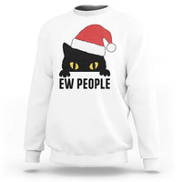 Funny Cat Christmas Sweatshirt Ew People Anti Social Grumpy Cat Xmas - Wonder Print Shop