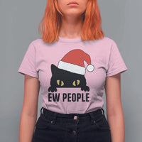 Funny Cat Christmas T Shirt For Women Ew People Anti Social Grumpy Cat Xmas - Wonder Print Shop
