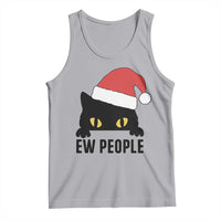 Funny Cat Christmas Tank Top Ew People Anti Social Grumpy Cat Xmas - Wonder Print Shop