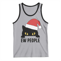 Funny Cat Christmas Tank Top Ew People Anti Social Grumpy Cat Xmas - Wonder Print Shop