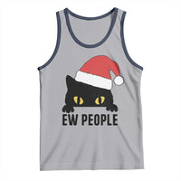 Funny Cat Christmas Tank Top Ew People Anti Social Grumpy Cat Xmas - Wonder Print Shop