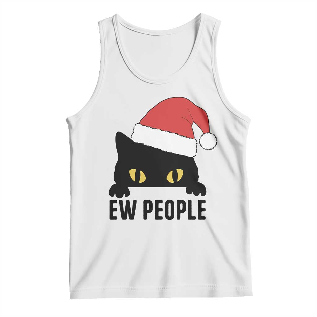 Funny Cat Christmas Tank Top Ew People Anti Social Grumpy Cat Xmas - Wonder Print Shop