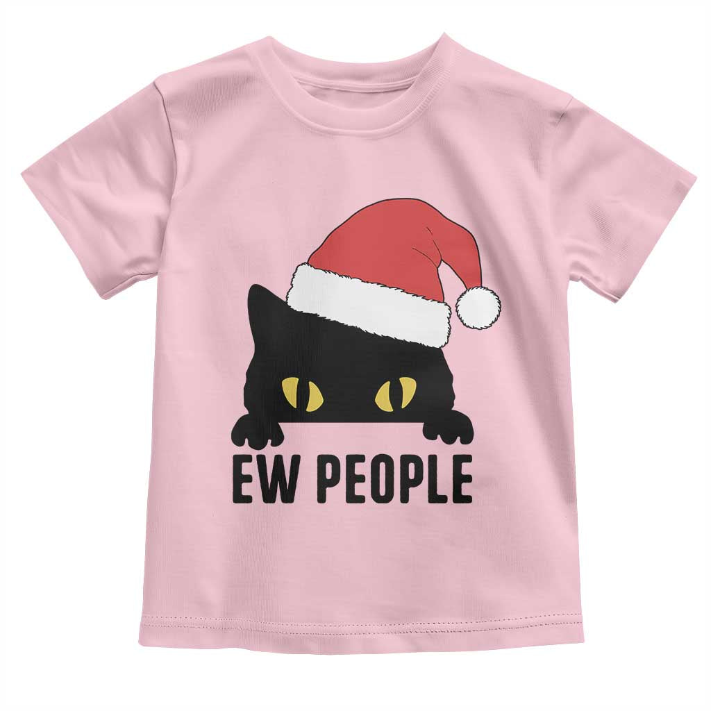 Funny Cat Christmas Toddler T Shirt Ew People Anti Social Grumpy Cat Xmas - Wonder Print Shop