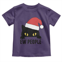 Funny Cat Christmas Toddler T Shirt Ew People Anti Social Grumpy Cat Xmas - Wonder Print Shop