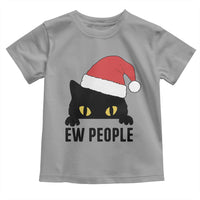 Funny Cat Christmas Toddler T Shirt Ew People Anti Social Grumpy Cat Xmas - Wonder Print Shop