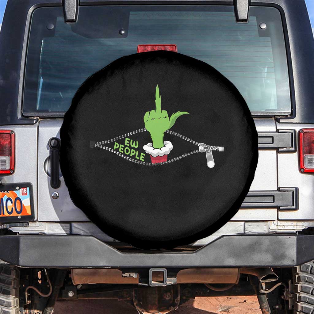 Funny Elf Hand Christmas Spare Tire Cover Ew People Anti Socaial Xmas - Wonder Print Shop