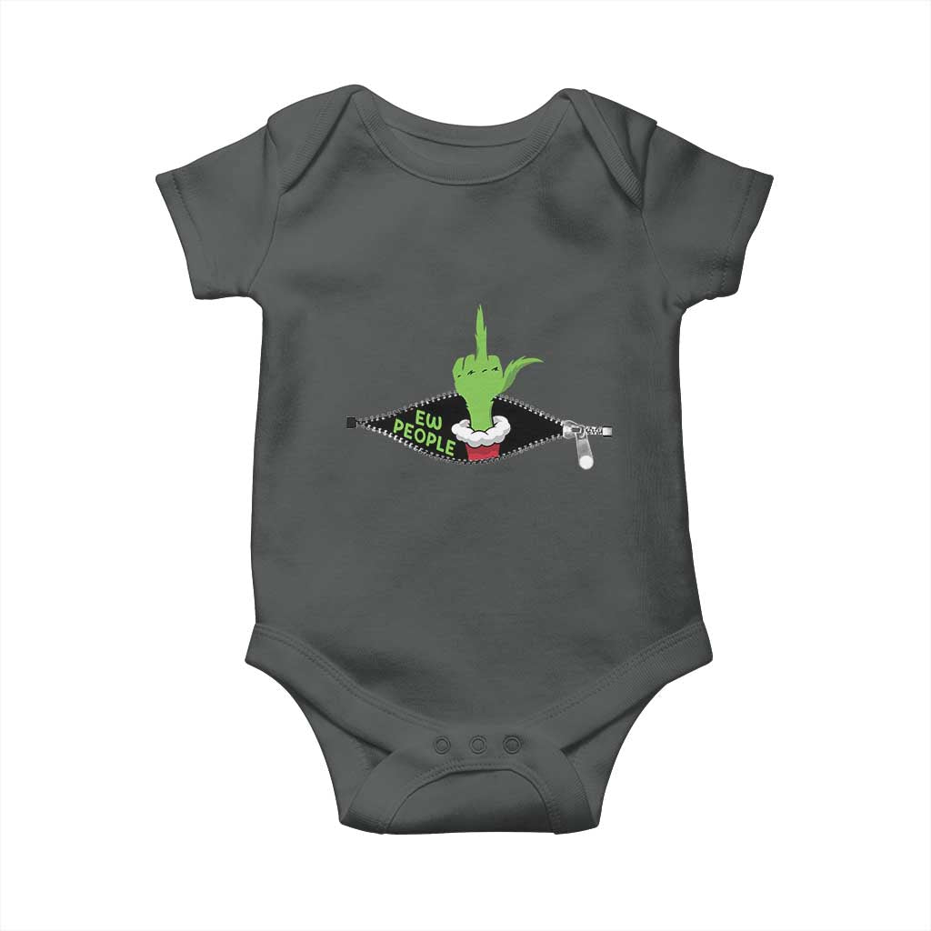 Funny Elf Hand Christmas Baby Onesie Ew People Anti Socaial Xmas - Wonder Print Shop