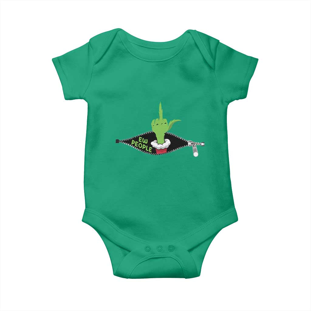 Funny Elf Hand Christmas Baby Onesie Ew People Anti Socaial Xmas - Wonder Print Shop