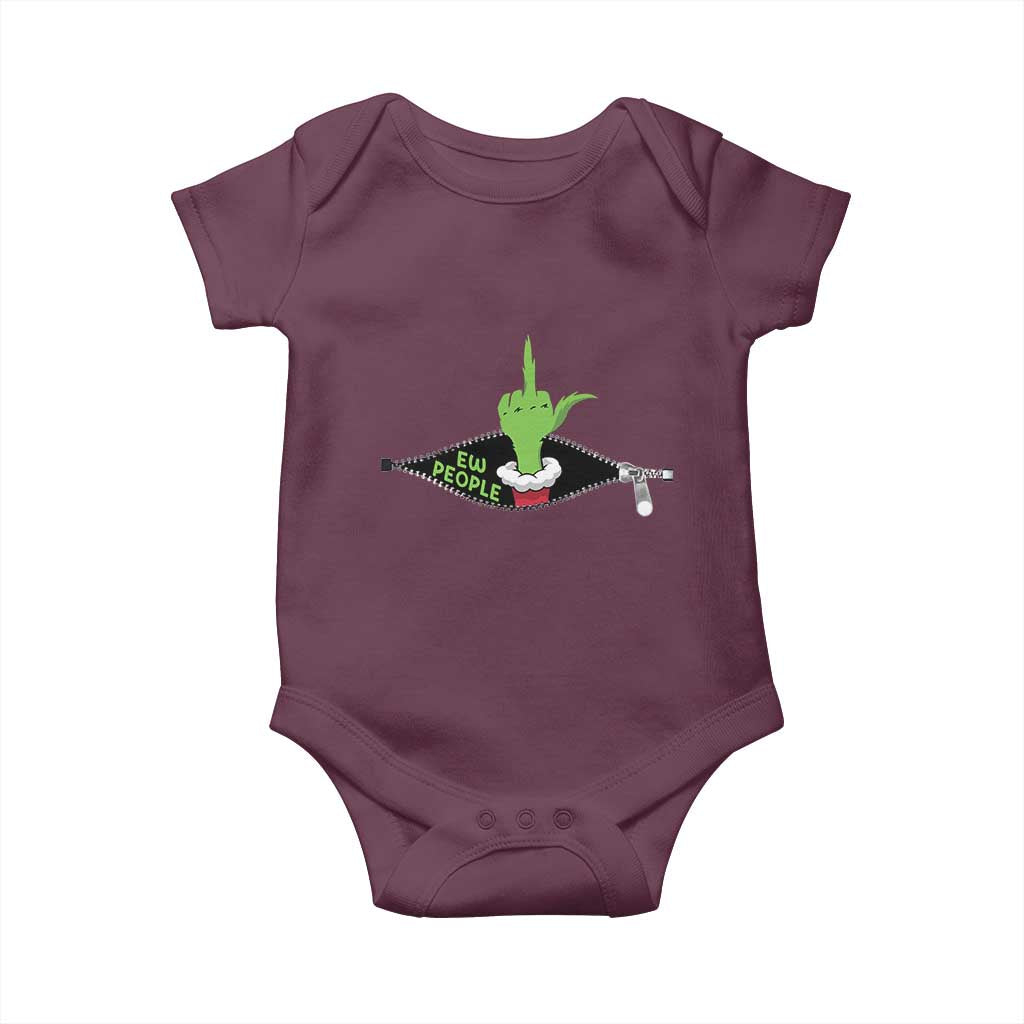 Funny Elf Hand Christmas Baby Onesie Ew People Anti Socaial Xmas - Wonder Print Shop
