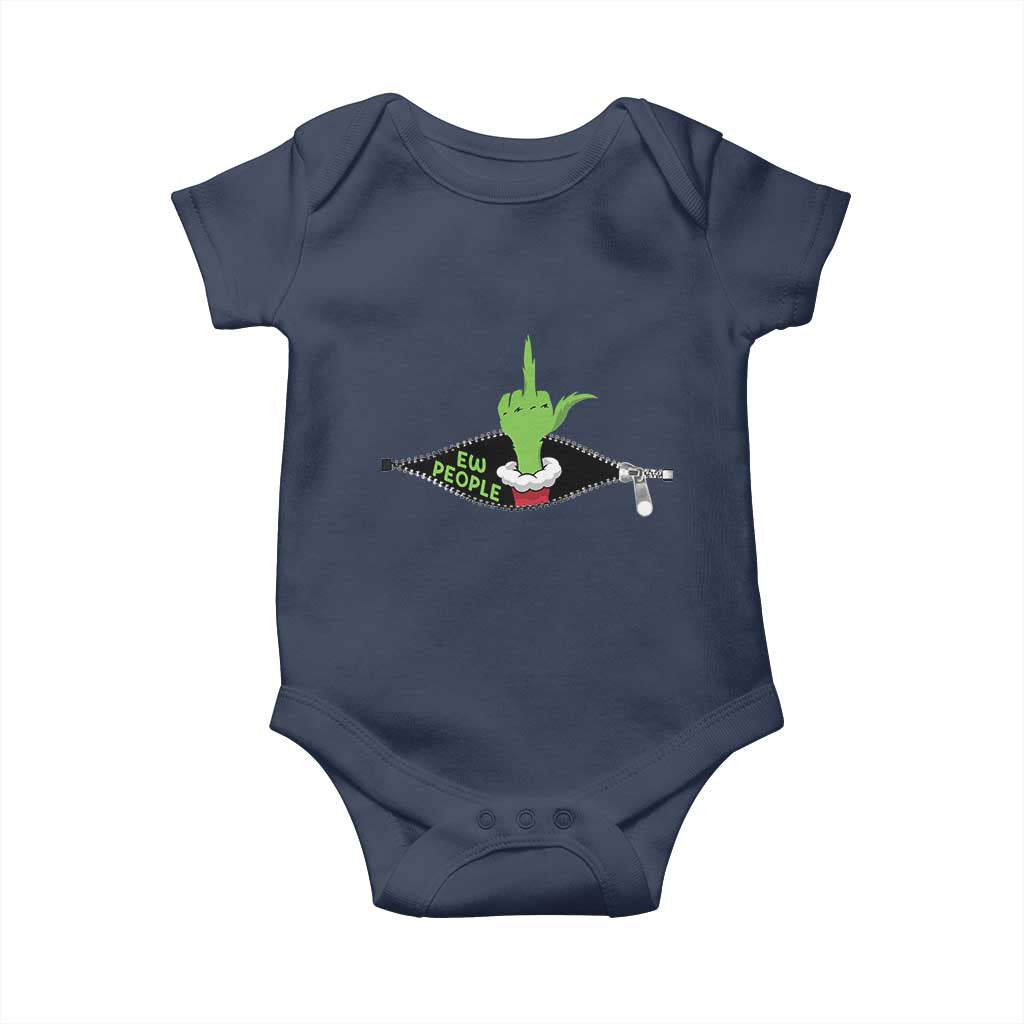 Funny Elf Hand Christmas Baby Onesie Ew People Anti Socaial Xmas - Wonder Print Shop