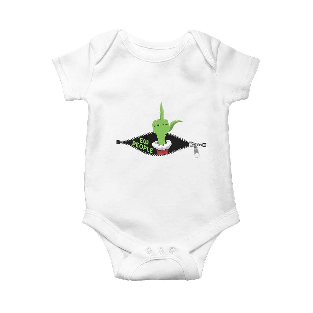 Funny Elf Hand Christmas Baby Onesie Ew People Anti Socaial Xmas - Wonder Print Shop