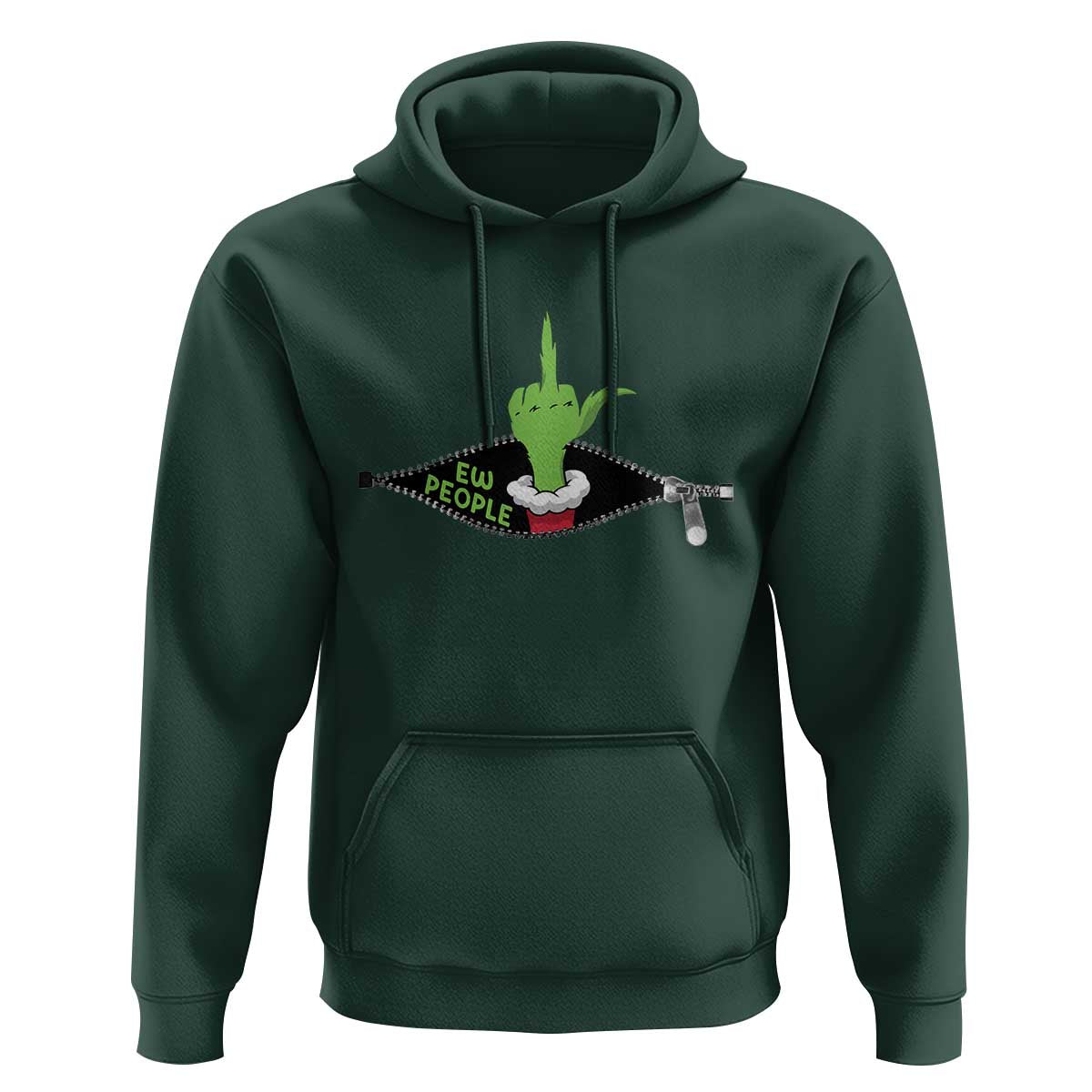 Funny Elf Hand Christmas Hoodie Ew People Anti Socaial Xmas - Wonder Print Shop