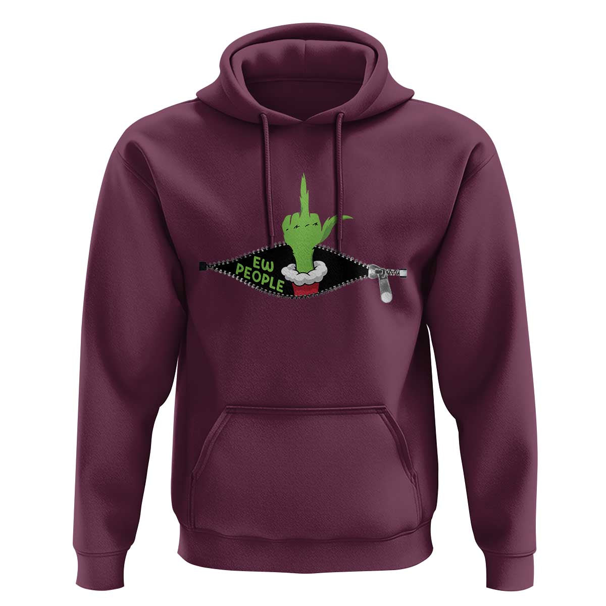 Funny Elf Hand Christmas Hoodie Ew People Anti Socaial Xmas - Wonder Print Shop