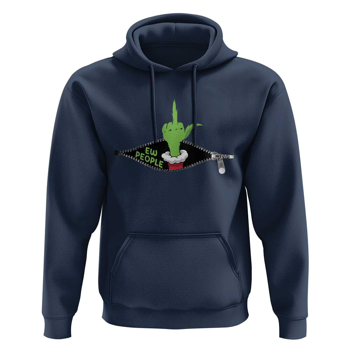 Funny Elf Hand Christmas Hoodie Ew People Anti Socaial Xmas - Wonder Print Shop