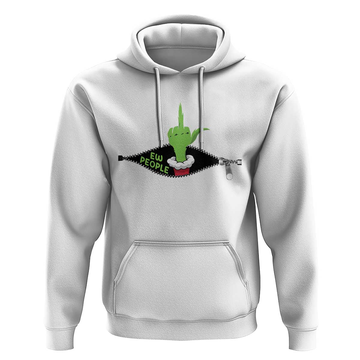 Funny Elf Hand Christmas Hoodie Ew People Anti Socaial Xmas - Wonder Print Shop