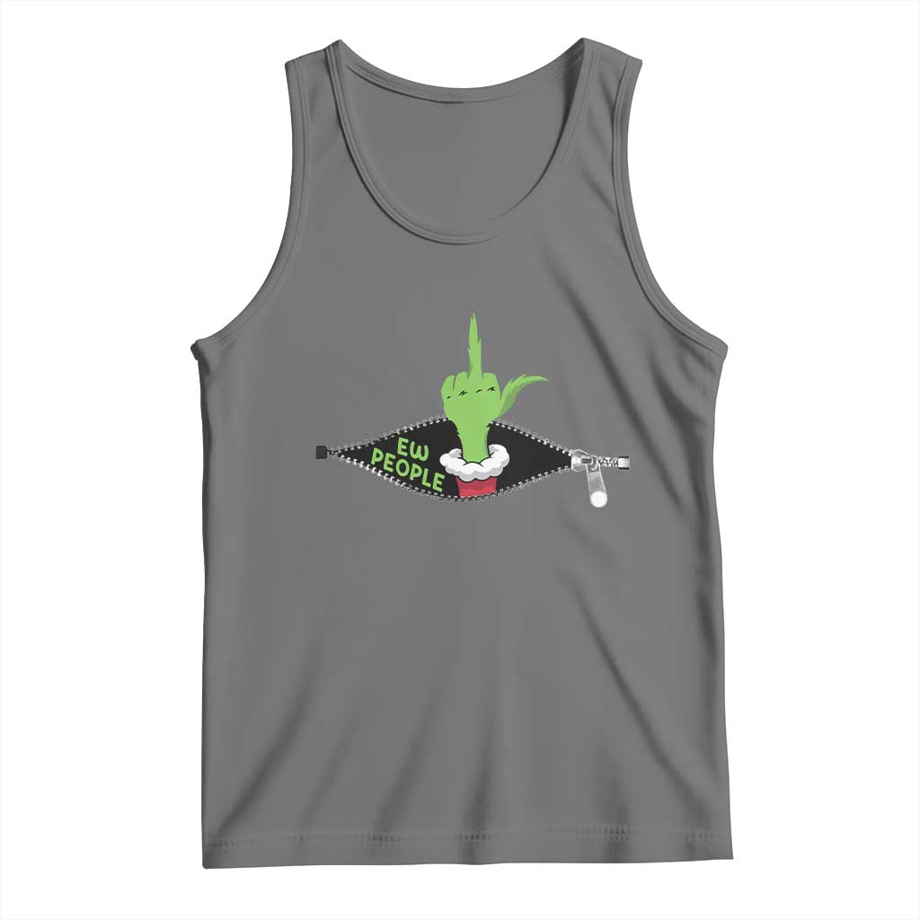 Funny Elf Hand Christmas Tank Top Ew People Anti Socaial Xmas - Wonder Print Shop