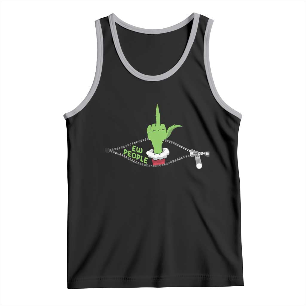 Funny Elf Hand Christmas Tank Top Ew People Anti Socaial Xmas - Wonder Print Shop