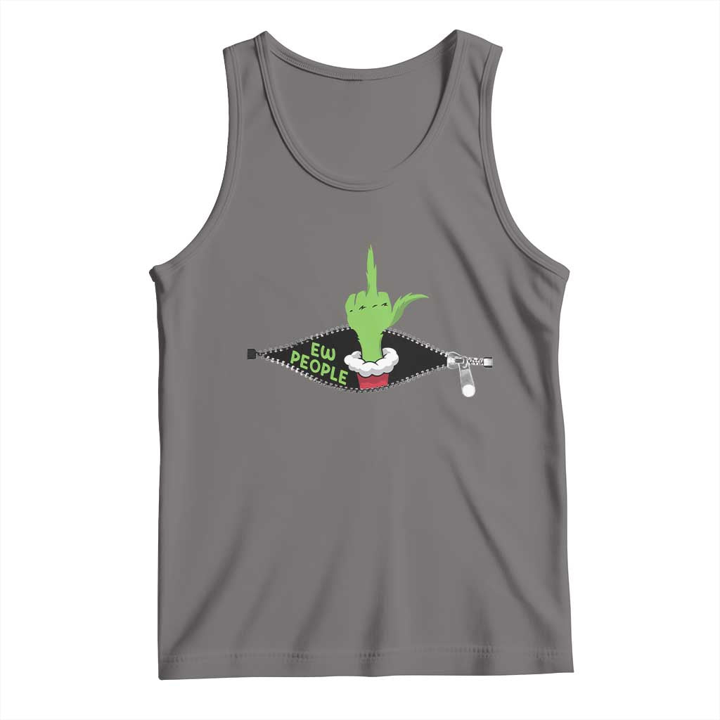 Funny Elf Hand Christmas Tank Top Ew People Anti Socaial Xmas - Wonder Print Shop