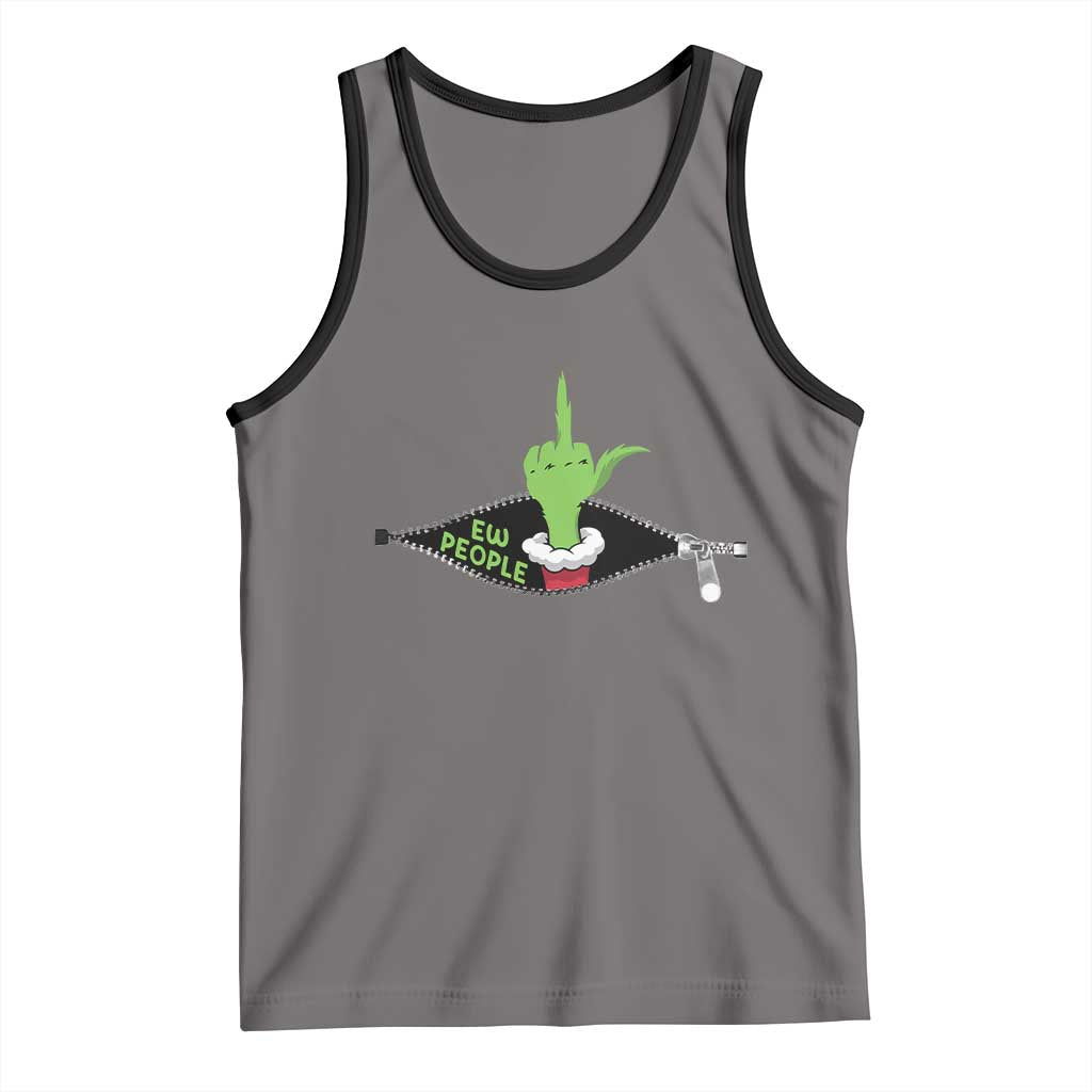 Funny Elf Hand Christmas Tank Top Ew People Anti Socaial Xmas - Wonder Print Shop