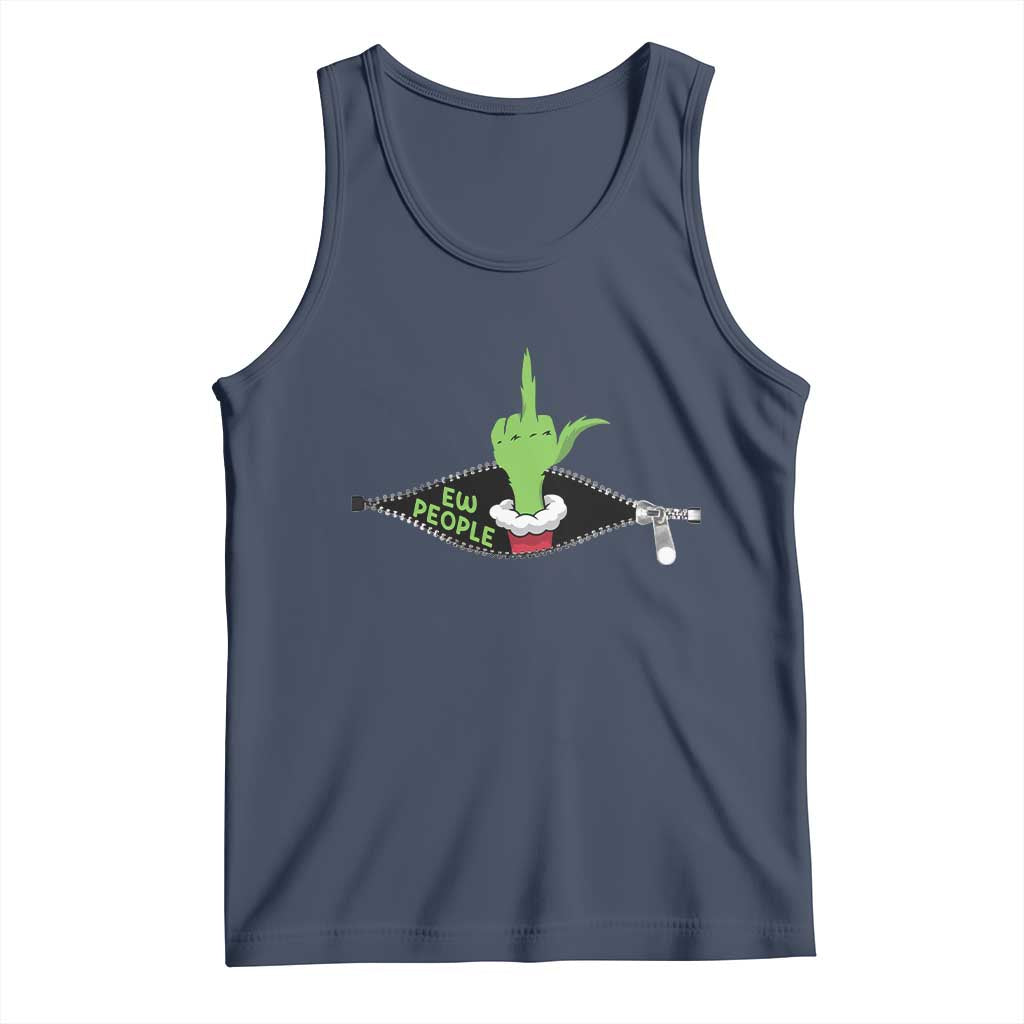 Funny Elf Hand Christmas Tank Top Ew People Anti Socaial Xmas - Wonder Print Shop