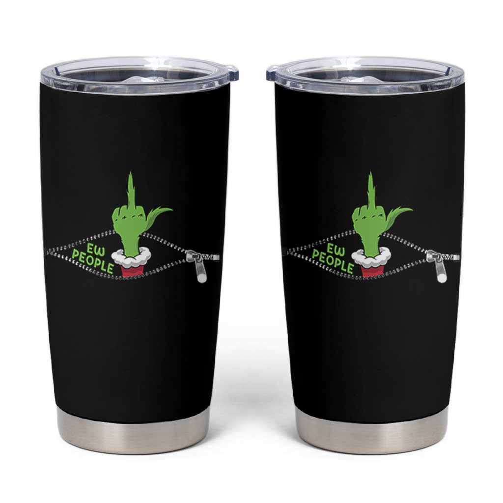 Funny Elf Hand Christmas Tumbler Cup Ew People Anti Socaial Xmas - Wonder Print Shop