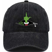 Funny Elf Hand Christmas Washed Cotton Baseball Cap Ew People Anti Socaial Xmas