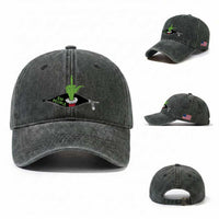 Funny Elf Hand Christmas Washed Cotton Baseball Cap Ew People Anti Socaial Xmas