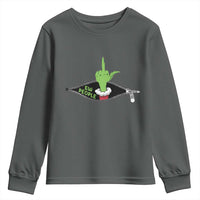 Funny Elf Hand Christmas Youth Sweatshirt Ew People Anti Socaial Xmas - Wonder Print Shop