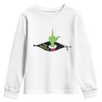 Funny Elf Hand Christmas Youth Sweatshirt Ew People Anti Socaial Xmas - Wonder Print Shop