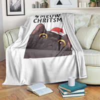 Funny Black Cat Christmas Throw Blanket Cute Kitty Xmas - Wonder Print Shop
