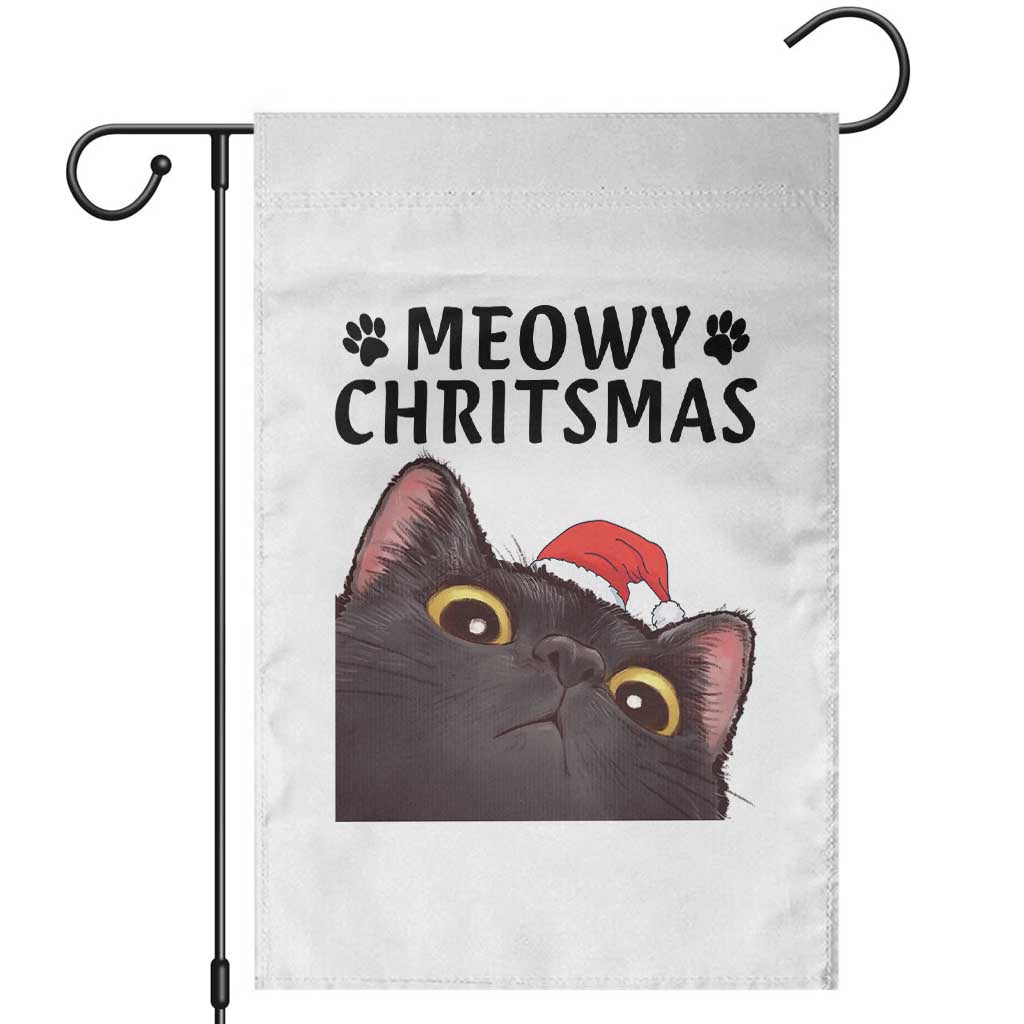 Funny Black Cat Christmas Garden Flag Cute Kitty Xmas - Wonder Print Shop