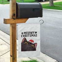 Funny Black Cat Christmas Garden Flag Cute Kitty Xmas - Wonder Print Shop