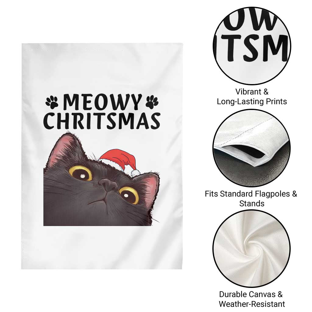 Funny Black Cat Christmas Garden Flag Cute Kitty Xmas - Wonder Print Shop