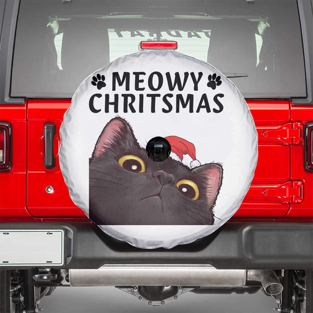 Funny Black Cat Christmas Spare Tire Cover Cute Kitty Xmas - Wonder Print Shop
