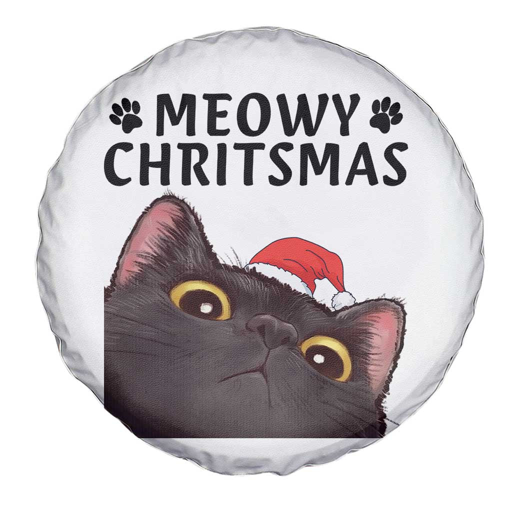 Funny Black Cat Christmas Spare Tire Cover Cute Kitty Xmas - Wonder Print Shop