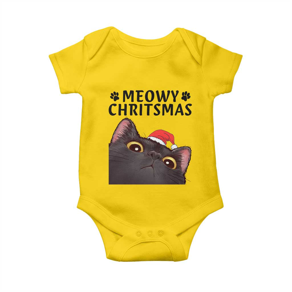 Funny Black Cat Christmas Baby Onesie Cute Kitty Xmas - Wonder Print Shop