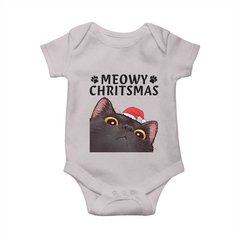 Funny Black Cat Christmas Baby Onesie Cute Kitty Xmas - Wonder Print Shop