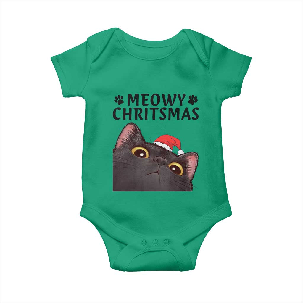 Funny Black Cat Christmas Baby Onesie Cute Kitty Xmas - Wonder Print Shop