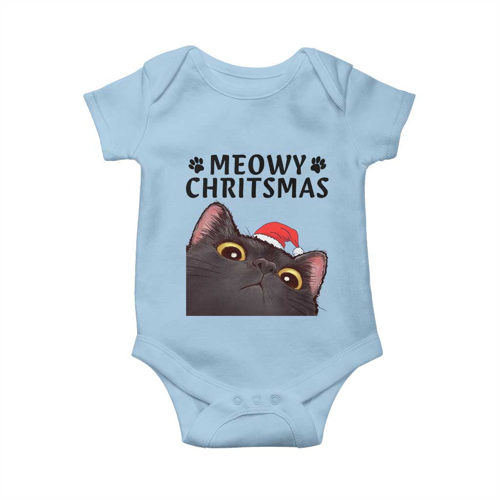 Funny Black Cat Christmas Baby Onesie Cute Kitty Xmas - Wonder Print Shop