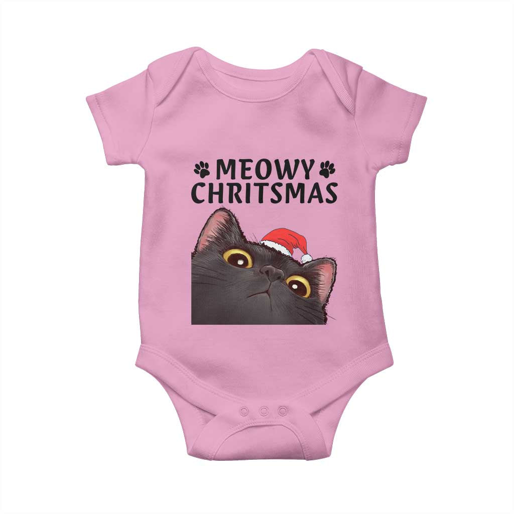 Funny Black Cat Christmas Baby Onesie Cute Kitty Xmas - Wonder Print Shop