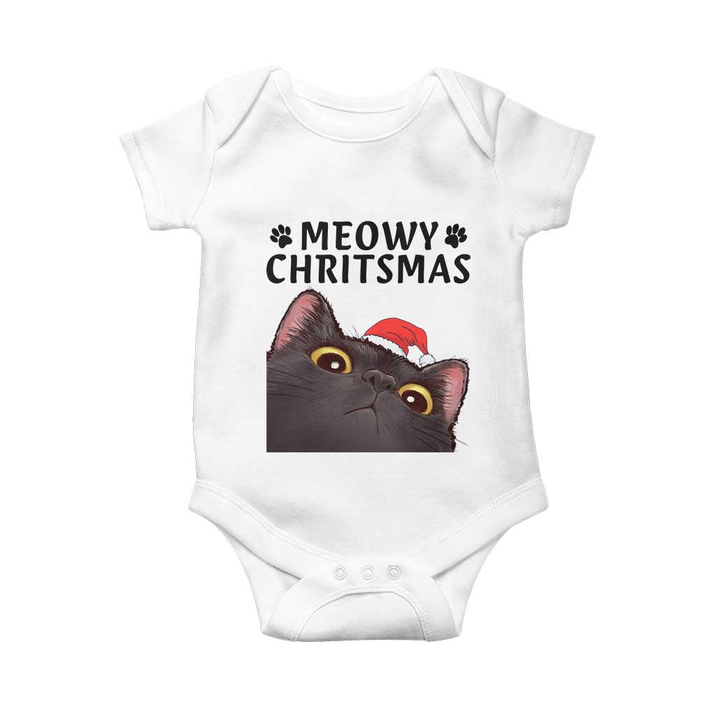 Funny Black Cat Christmas Baby Onesie Cute Kitty Xmas - Wonder Print Shop