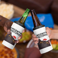 Funny Black Cat Christmas 4 in 1 Can Cooler Tumbler Cute Kitty Xmas - Wonder Print Shop