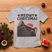 Funny Black Cat Christmas T Shirt Cute Kitty Xmas - Wonder Print Shop